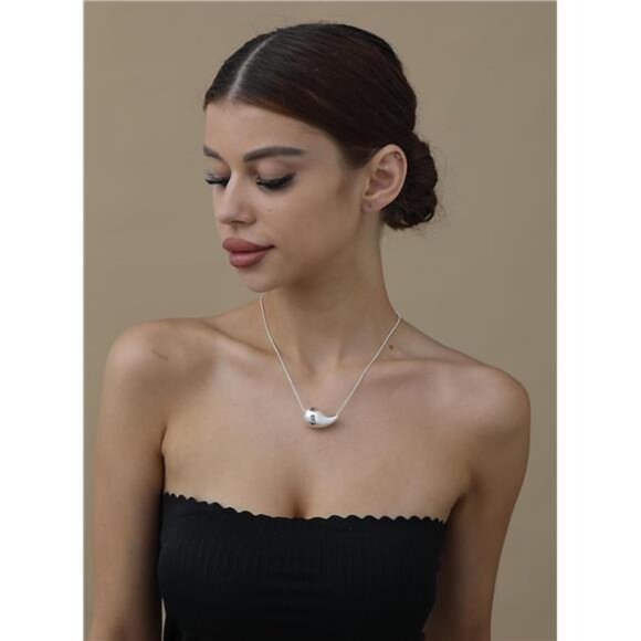 14K Gold Plated Teardrop Necklace - Dainty Water Drop Pendant, Hypoallergenic - Picture 5 of 6